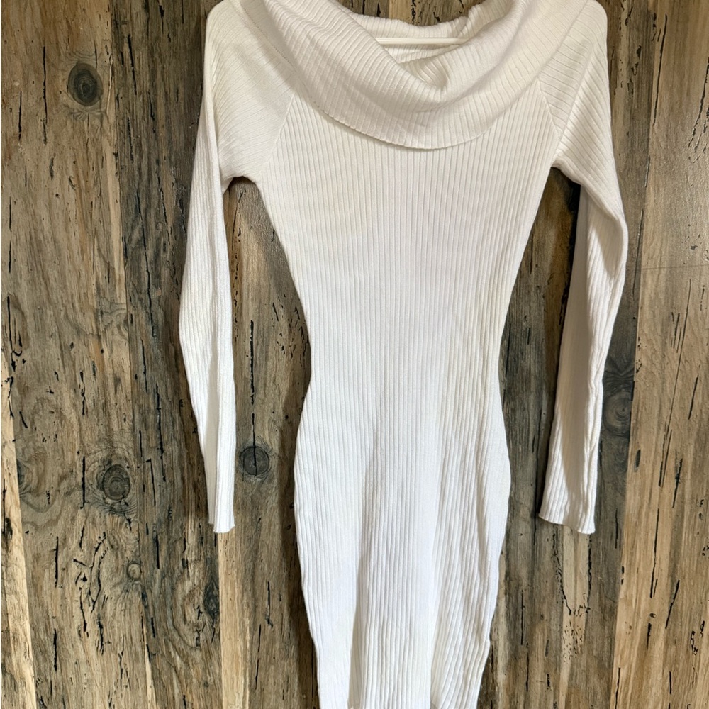 Say What? White Ribbed Mini Dress